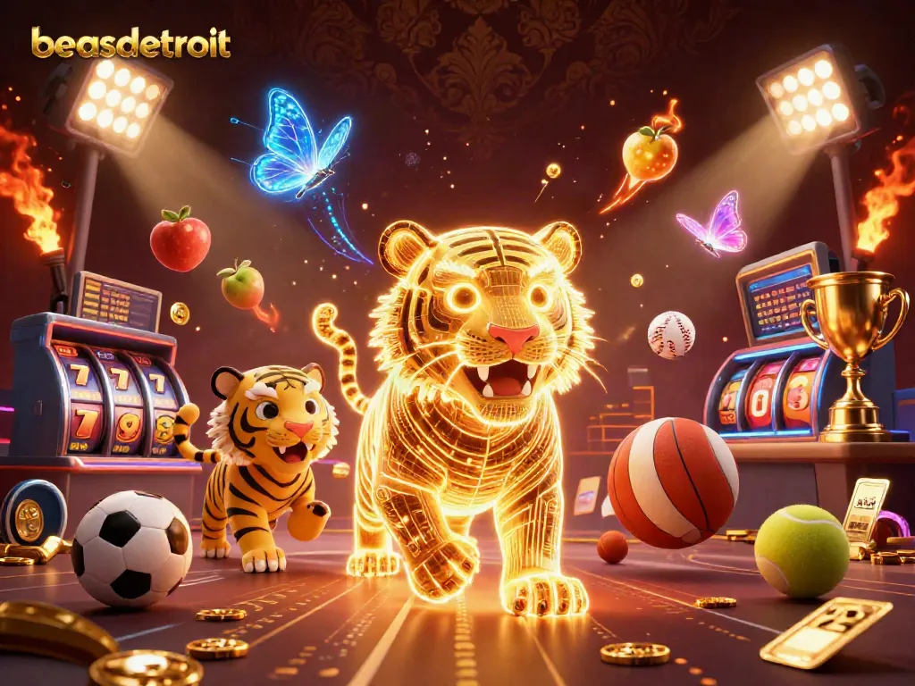 Experience the excitement of beasdetroit with a dynamic casino scene featuring vibrant slot reels.